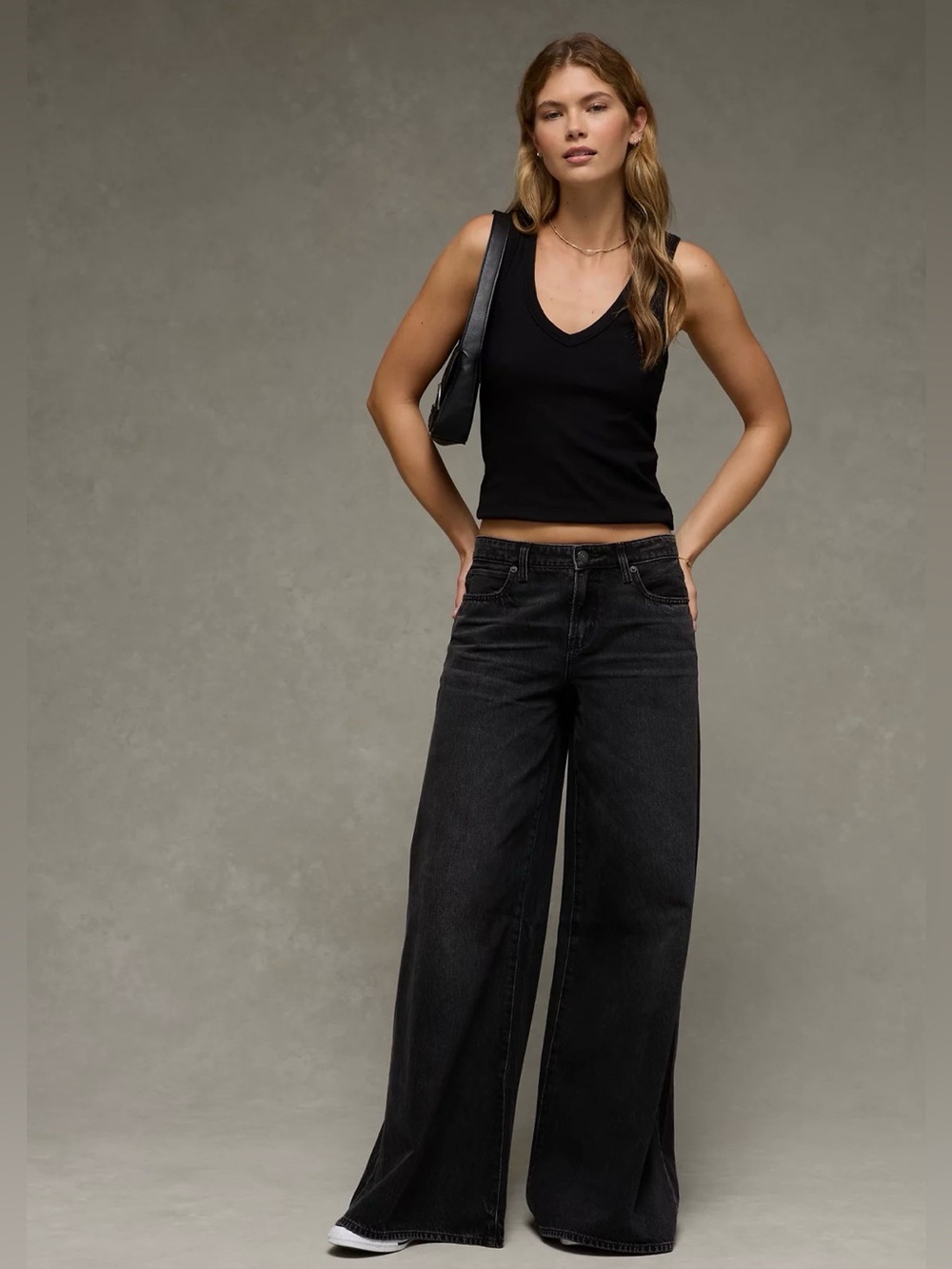 American Eagle Outfitters Black Wide-Leg Jeans